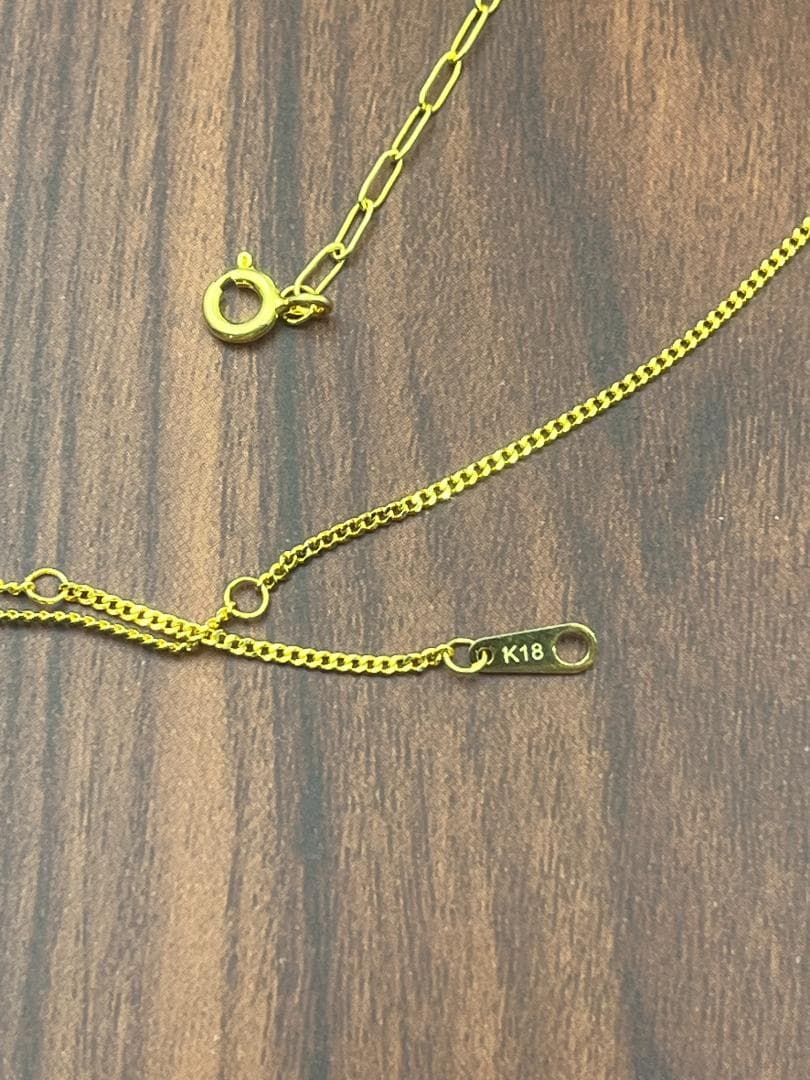 K18金 ロングチェーンネックレス 約45cm