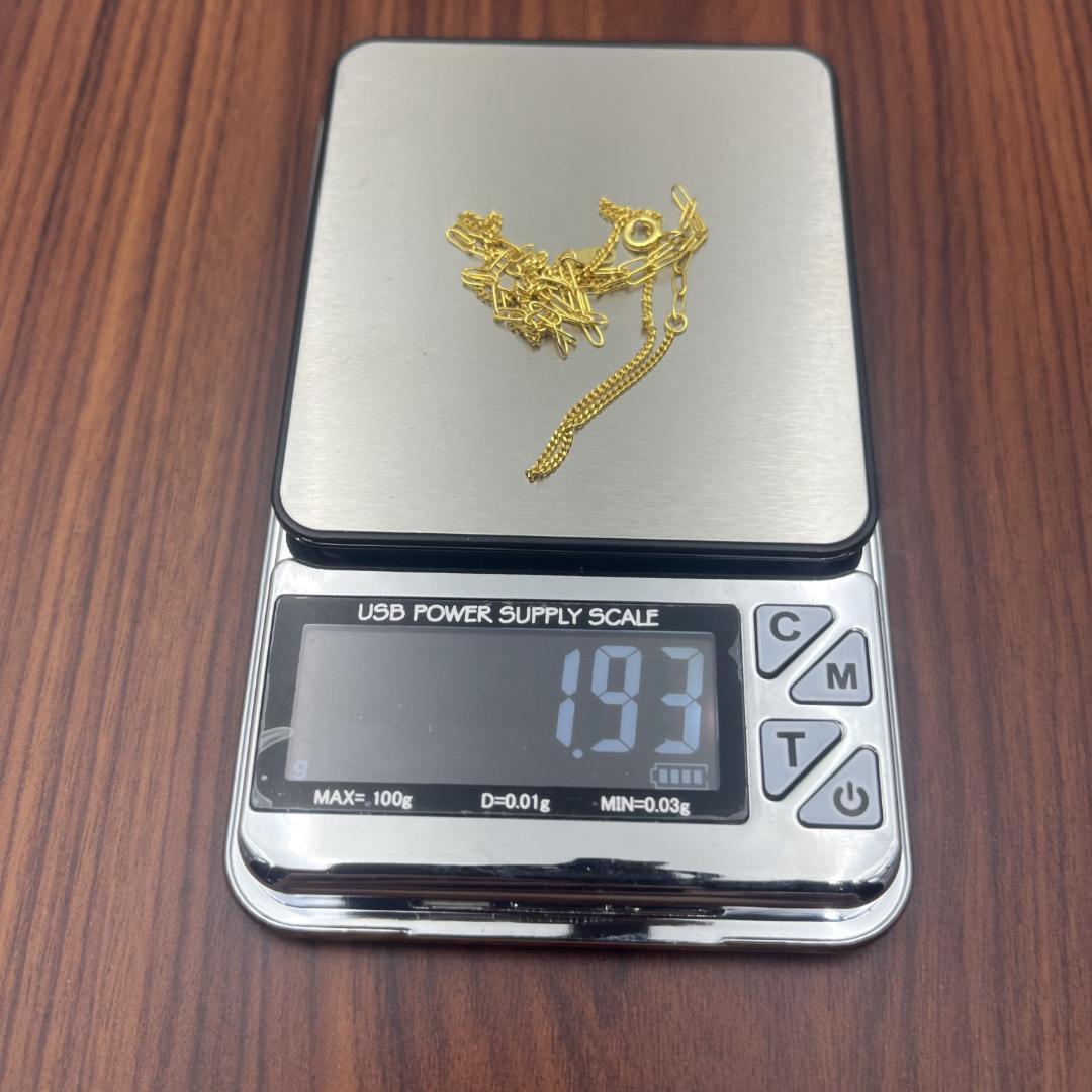 K18金 ロングチェーンネックレス 約45cm