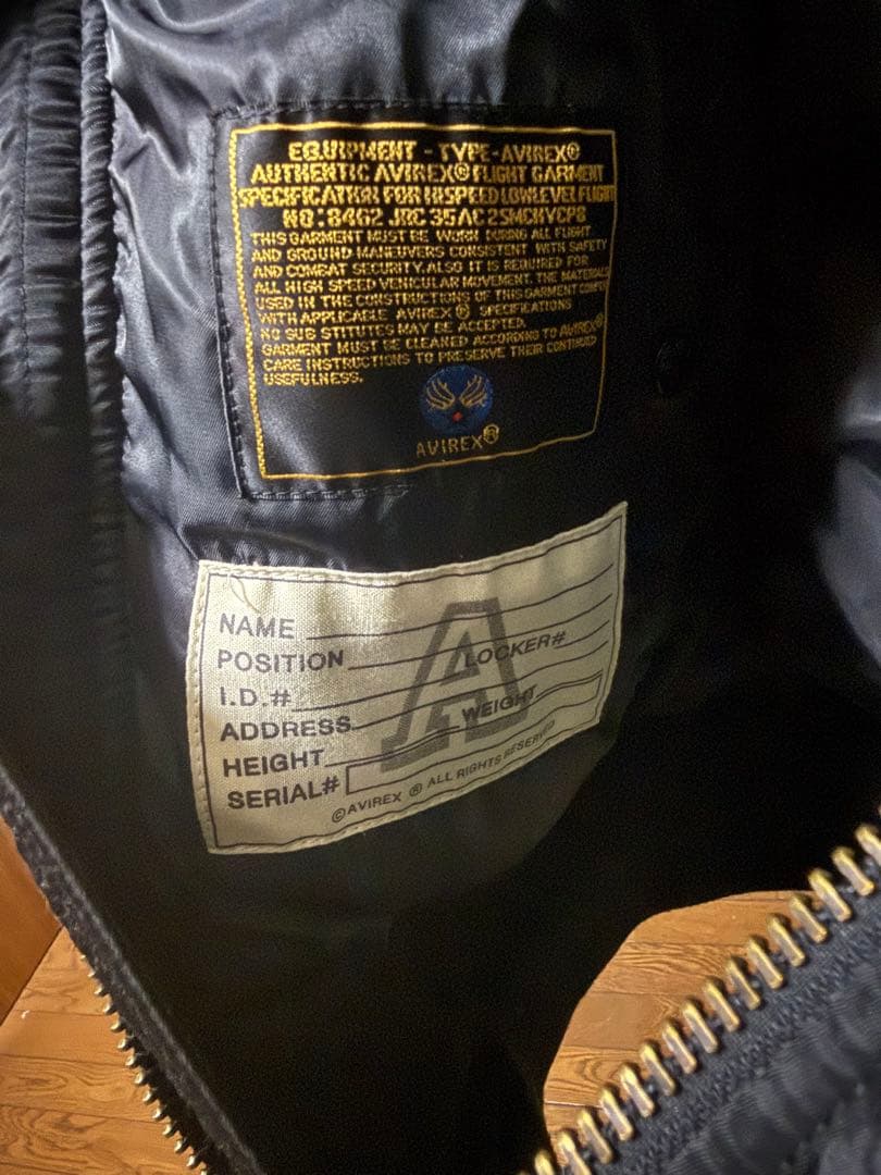 d*o様 AVIREX ブラック フライトジャケット