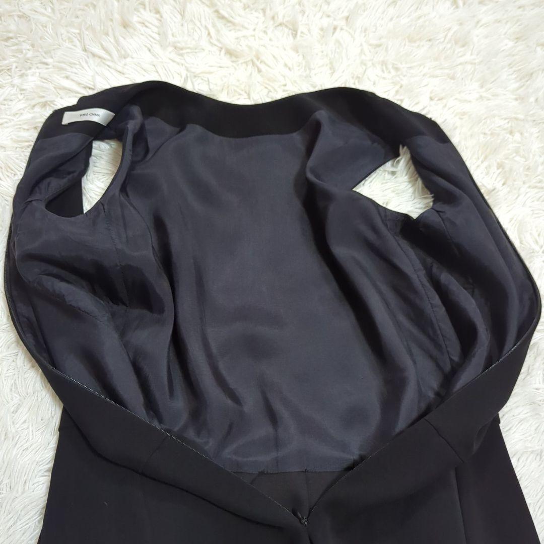 美品 ヨーコチャン 38 近年 マキシドレス コクーンスカートワンピース 黒