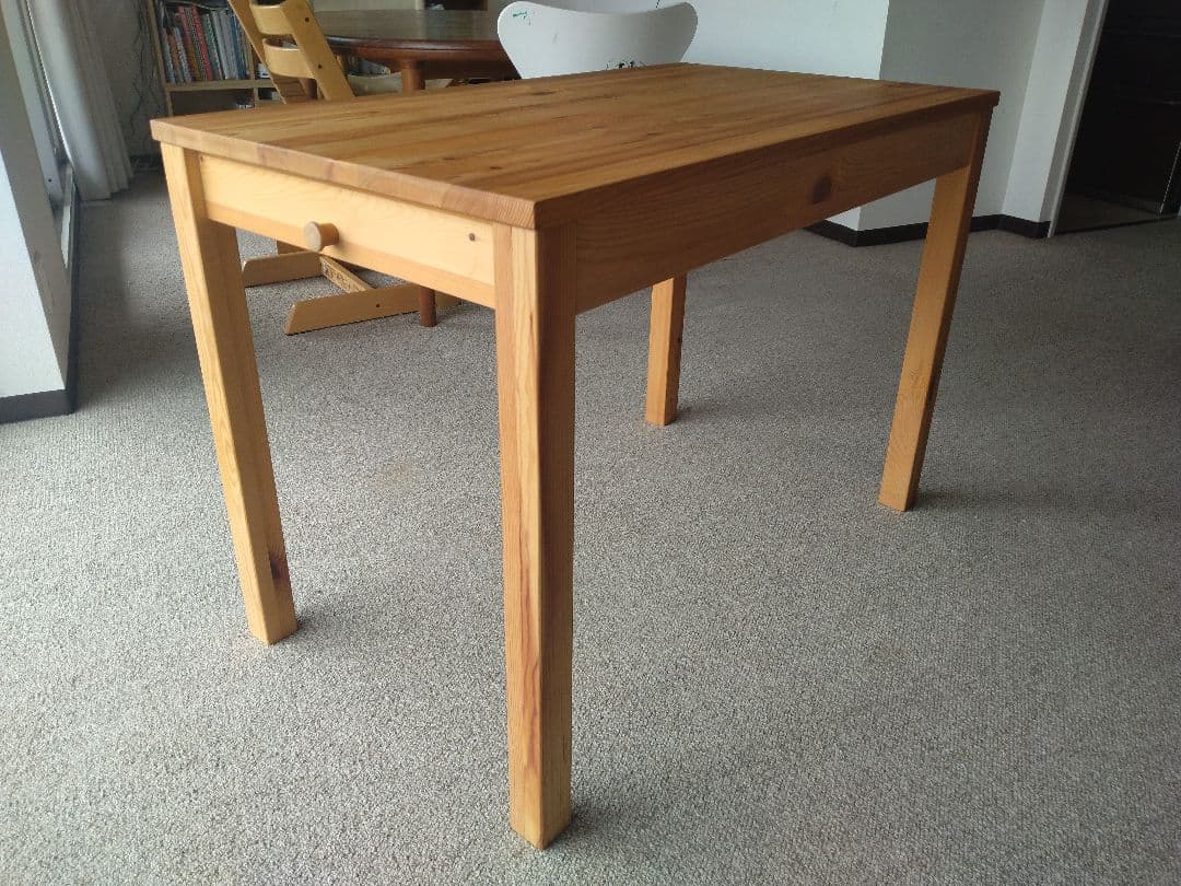 MUJI/無印良品 パイン材デスク100cm引出し付/ワークテーブル/学習机