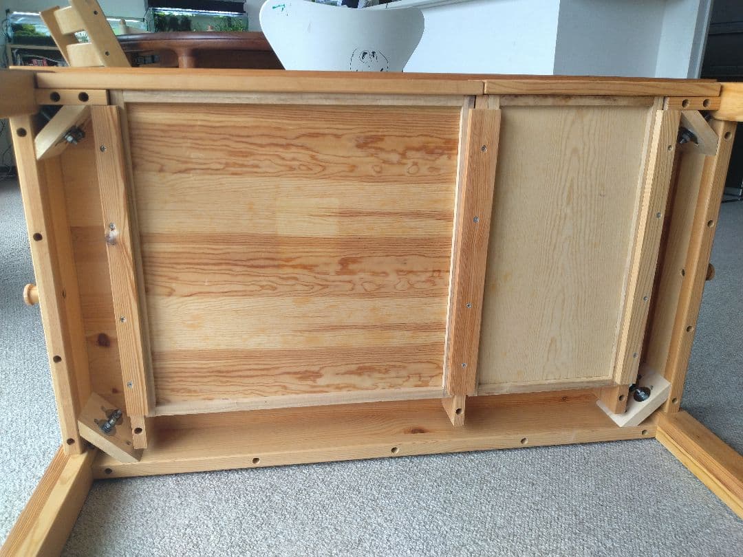 MUJI/無印良品 パイン材デスク100cm引出し付/ワークテーブル/学習机