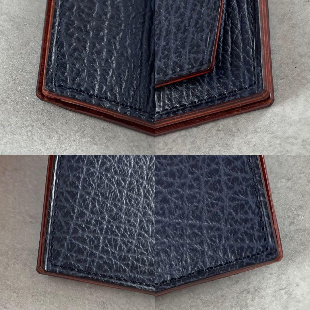 【未使用級✨】GANZO マネークリップ シャークスキン 鮫革 ケース 紺