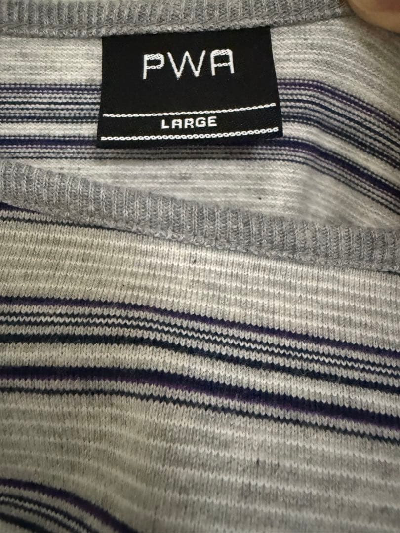 トップス PWA STRIPED PIPING L/S TEE CLOUD L