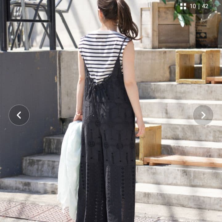 IENA 新品レースオールインワン ブラック 38