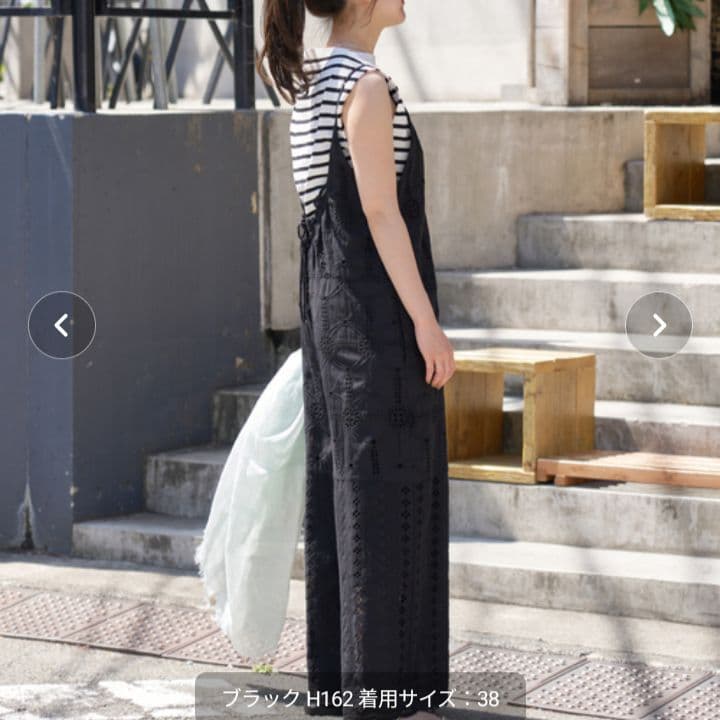 IENA 新品レースオールインワン ブラック 38