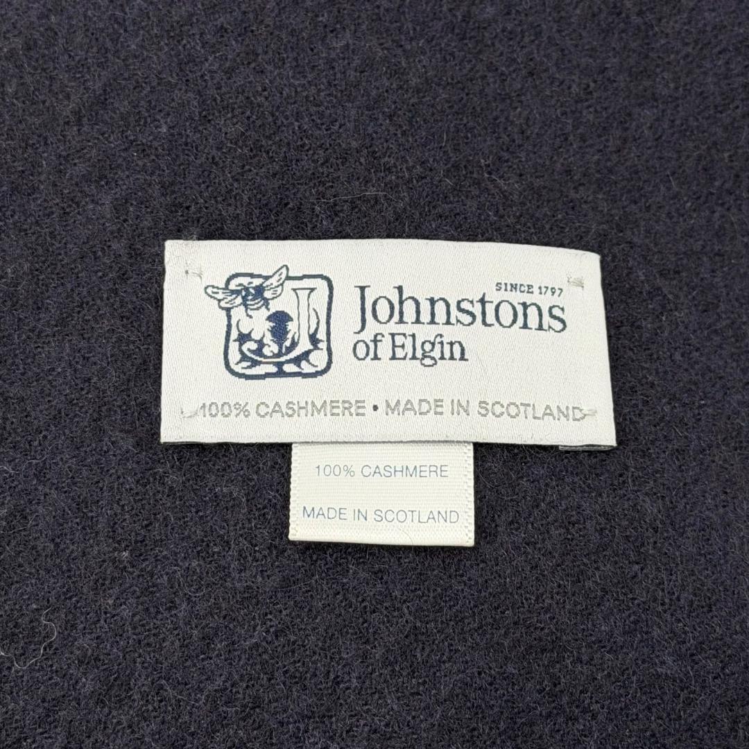 15463✨美品✨ジョンストンズ カシミヤ100% 大判 マフラー ストライプ