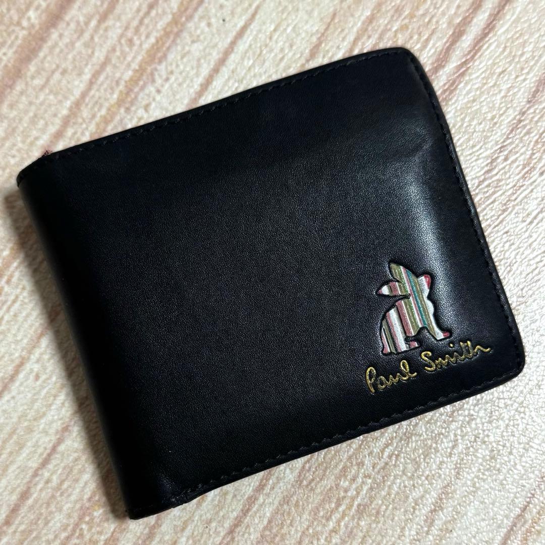 ポールスミス　マーケトリー ブライトストライプ ラビット 2つ折り財布