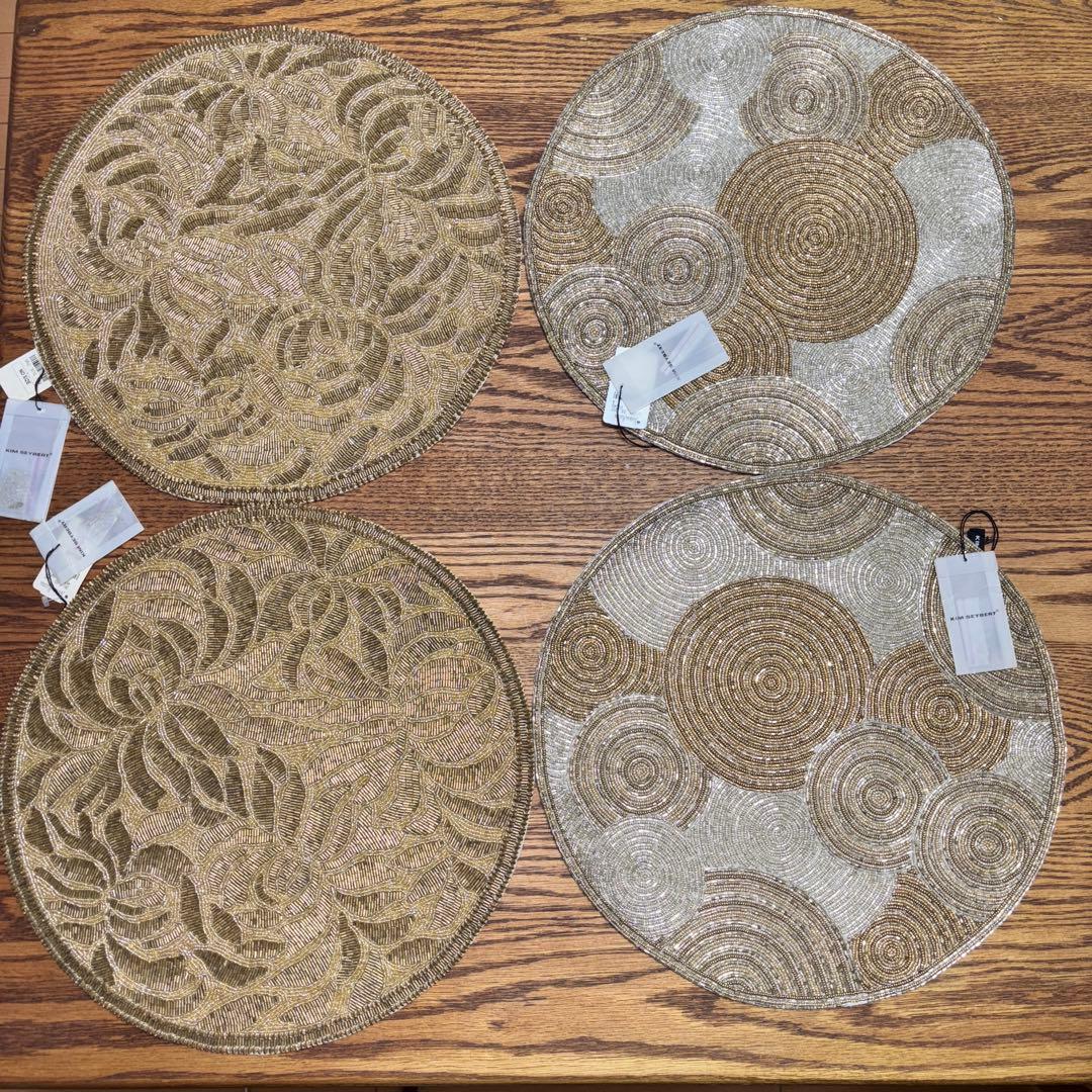 Kim Seybert キムセイベルト　プレイスマット　バーニーズ　ビーズ手仕事