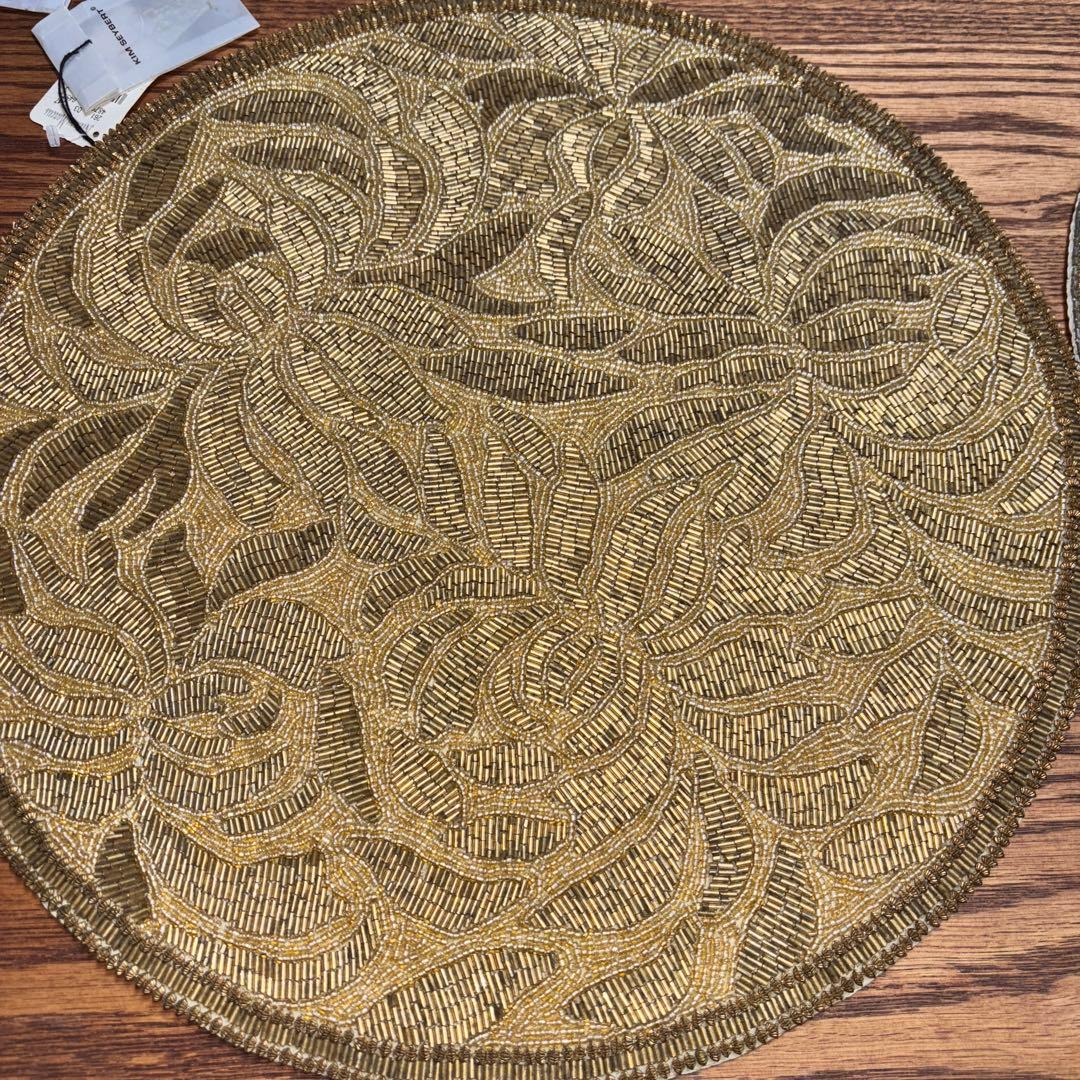 Kim Seybert キムセイベルト　プレイスマット　バーニーズ　ビーズ手仕事