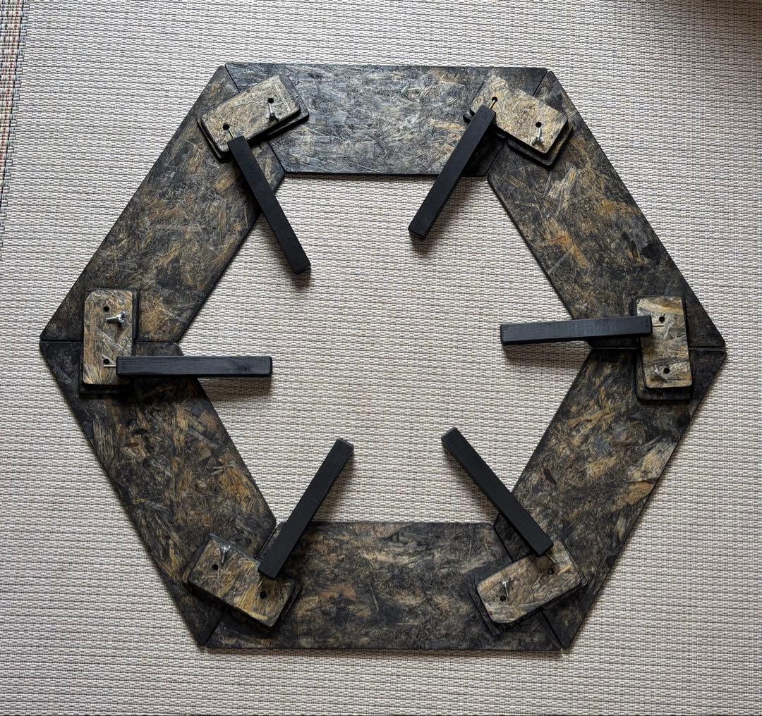 ヘキサテーブル65 スケルトンブラック塗装　FH65sb