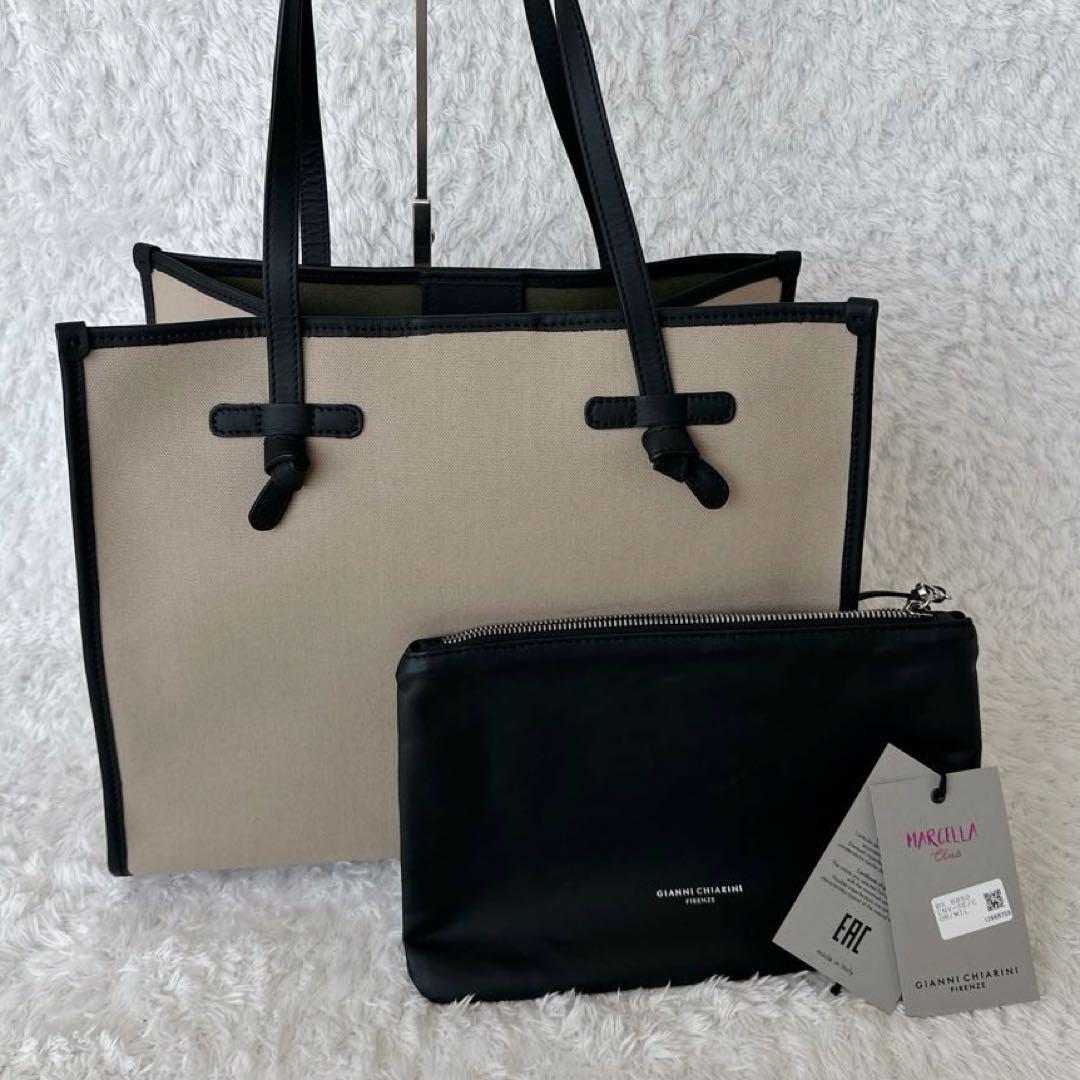タグあり GIANNI CHIARINI マルチェッラ　トートバッグ　ポーチ