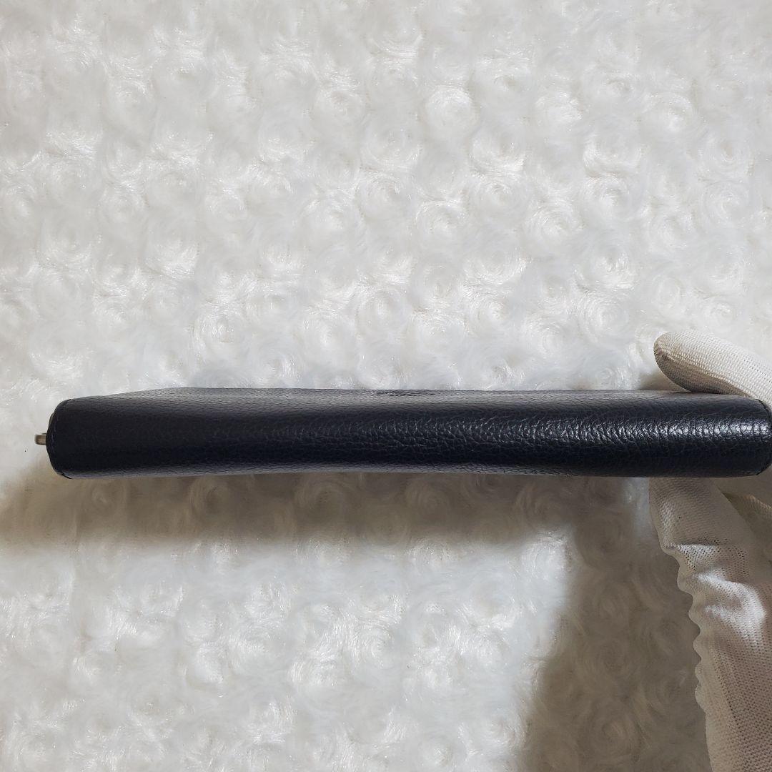 【美品】イルビゾンテ 長財布 ラウンド ロゴ型押し オールレザー ブラック 黒