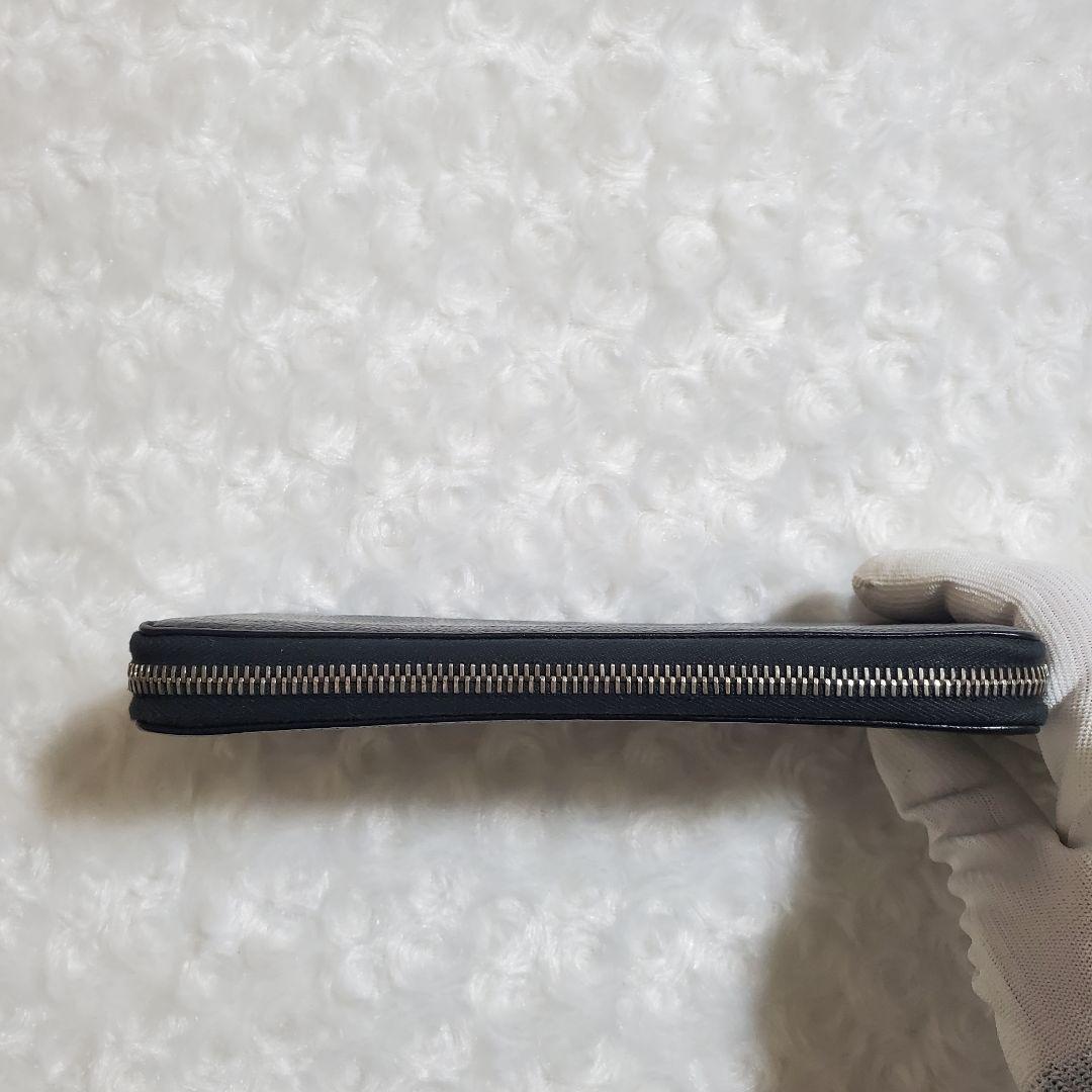 【美品】イルビゾンテ 長財布 ラウンド ロゴ型押し オールレザー ブラック 黒