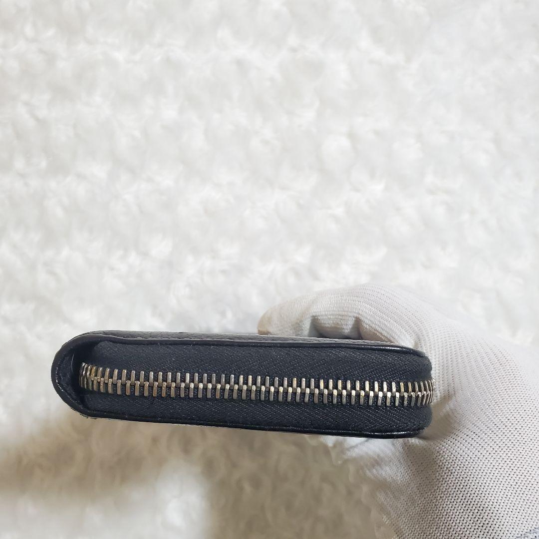 【美品】イルビゾンテ 長財布 ラウンド ロゴ型押し オールレザー ブラック 黒