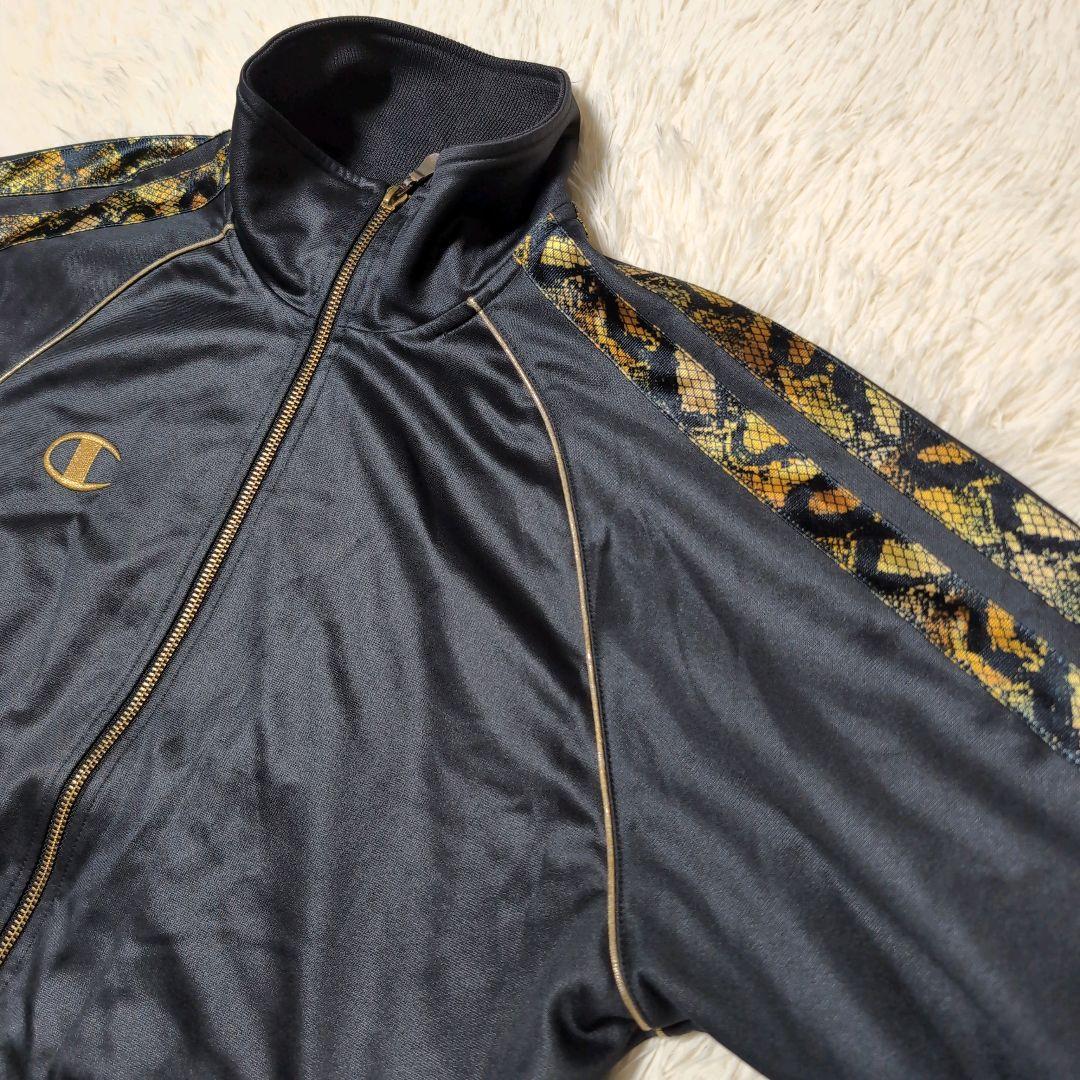 チャンピオン ジャージ セットアップ 魔裟斗モデル パイソン柄 黒金 刺繍 XL