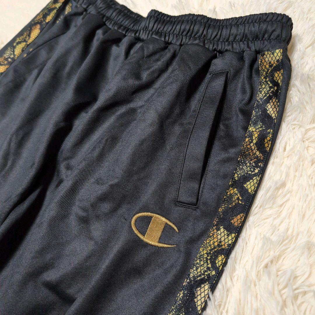 チャンピオン ジャージ セットアップ 魔裟斗モデル パイソン柄 黒金 刺繍 XL