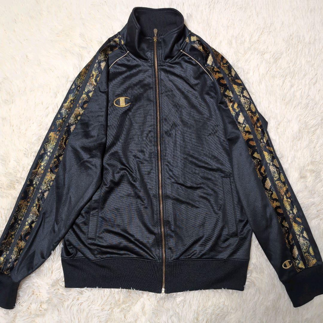 チャンピオン ジャージ セットアップ 魔裟斗モデル パイソン柄 黒金 刺繍 XL