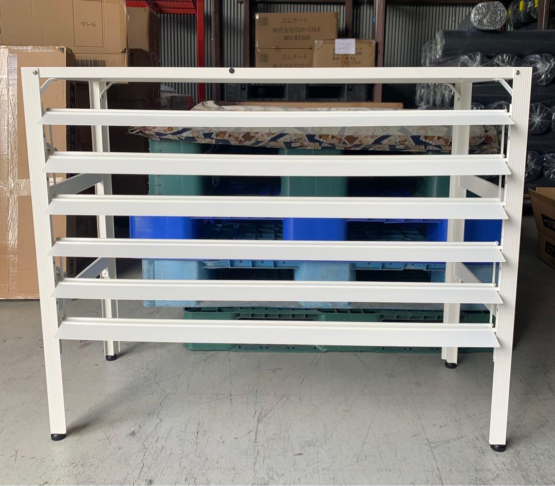 アルミ製 エアコン室外機カバー排気ルーバー方向可調整、ホワイトR-12