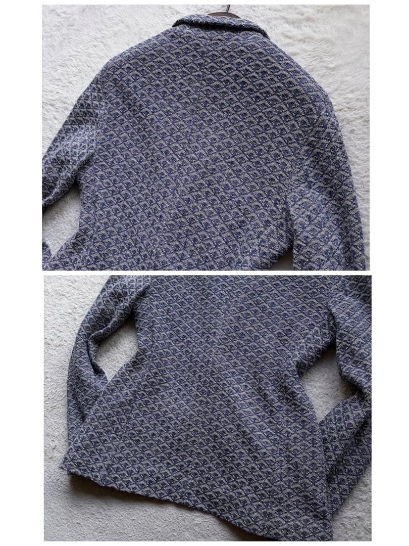 【新品未使用タグ付き】エンポリオアルマーニ ニットテーラードジャケット 総柄 M