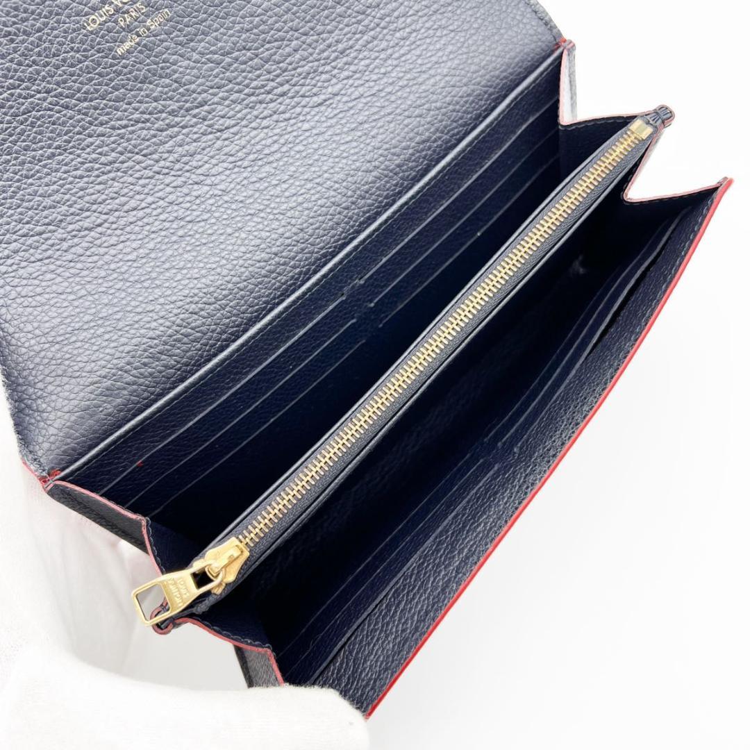 【美品】ヴィトン アンプラント ポルトフォイユ サラ 長財布 マリーヌルージュ