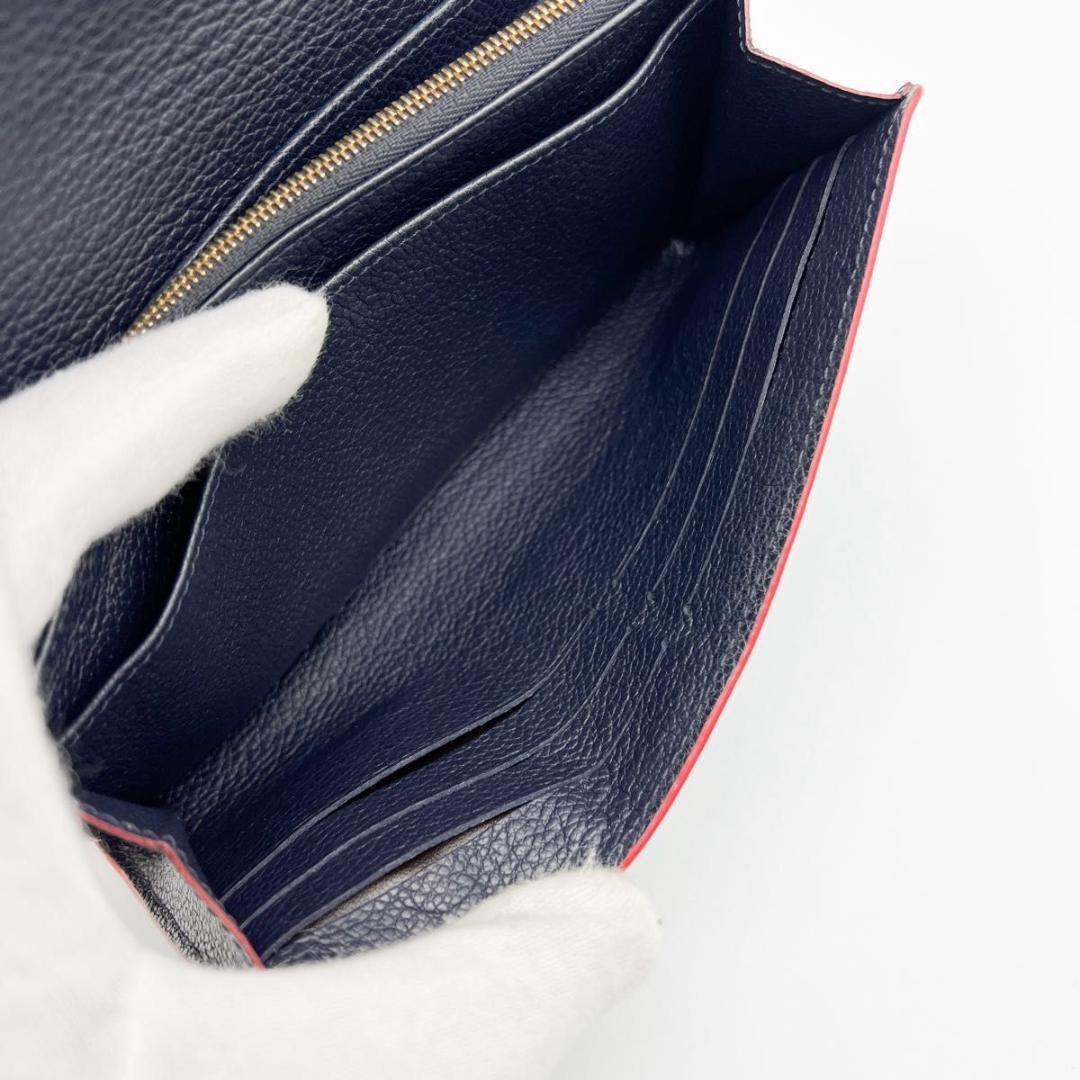 【美品】ヴィトン アンプラント ポルトフォイユ サラ 長財布 マリーヌルージュ