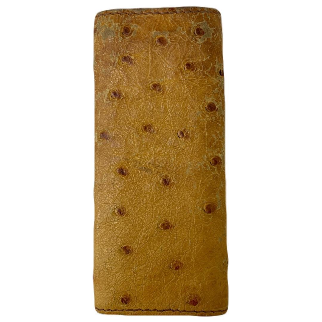 エルメス 4連 キーケース オーストリッチ ブラウン キャメル セリエボタン