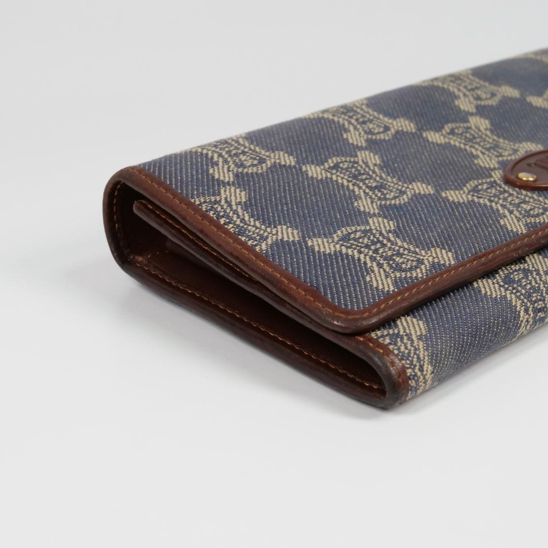 美品✨セリーヌ celine 長財布 マカダム デニム