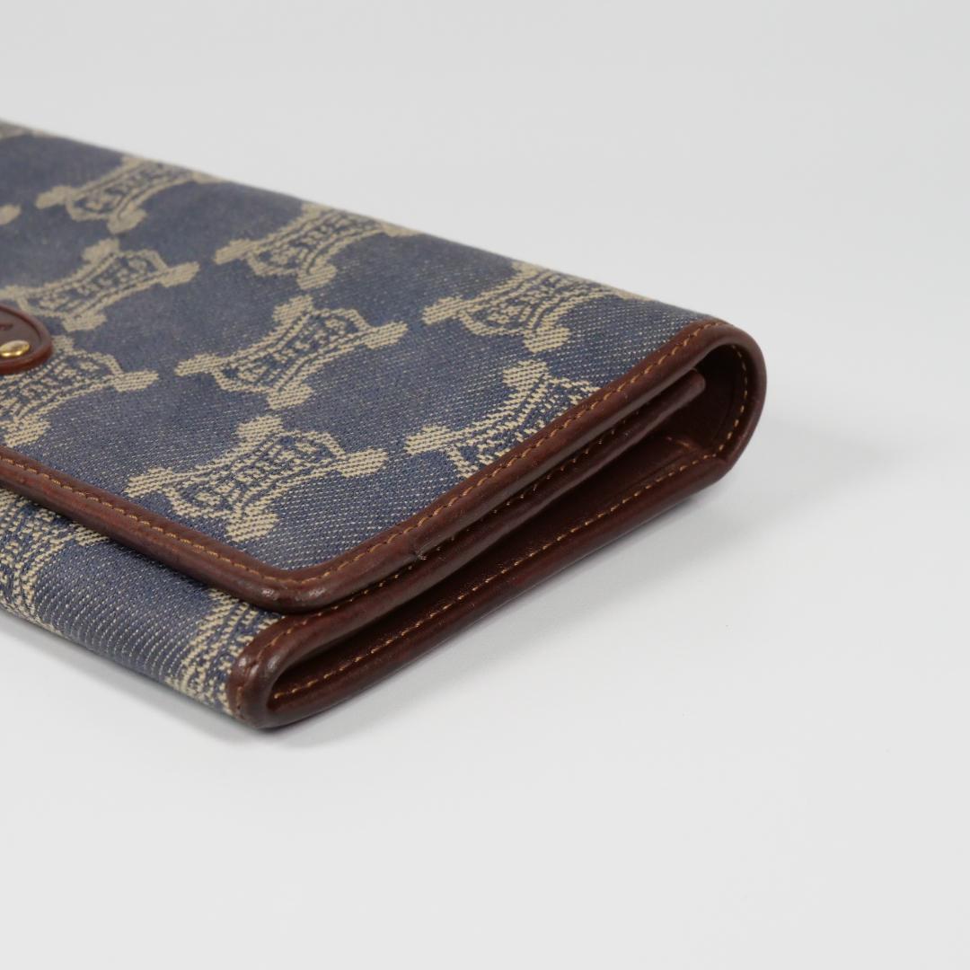 美品✨セリーヌ celine 長財布 マカダム デニム