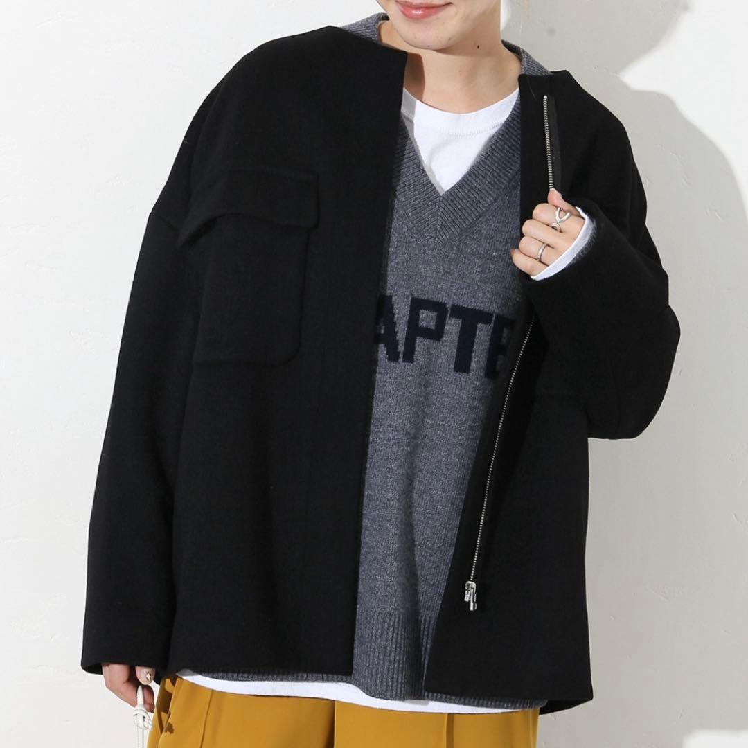 【美品】ジャーナルスタンダード／ビッグポケットショートブルゾン／黒／M