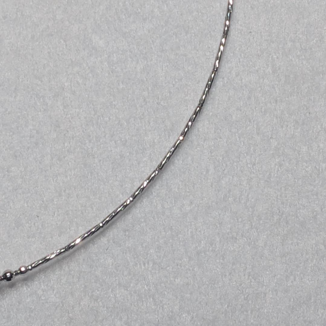 K18WG アコヤ真珠 シャイニーカットオメガネックレス