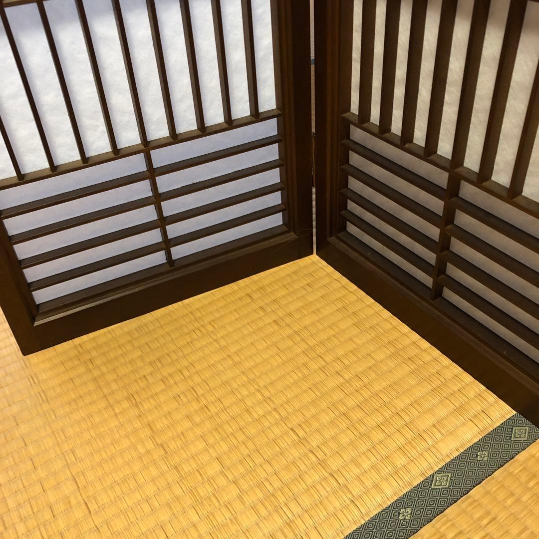 衝立　和風木製パーテーション 4連式