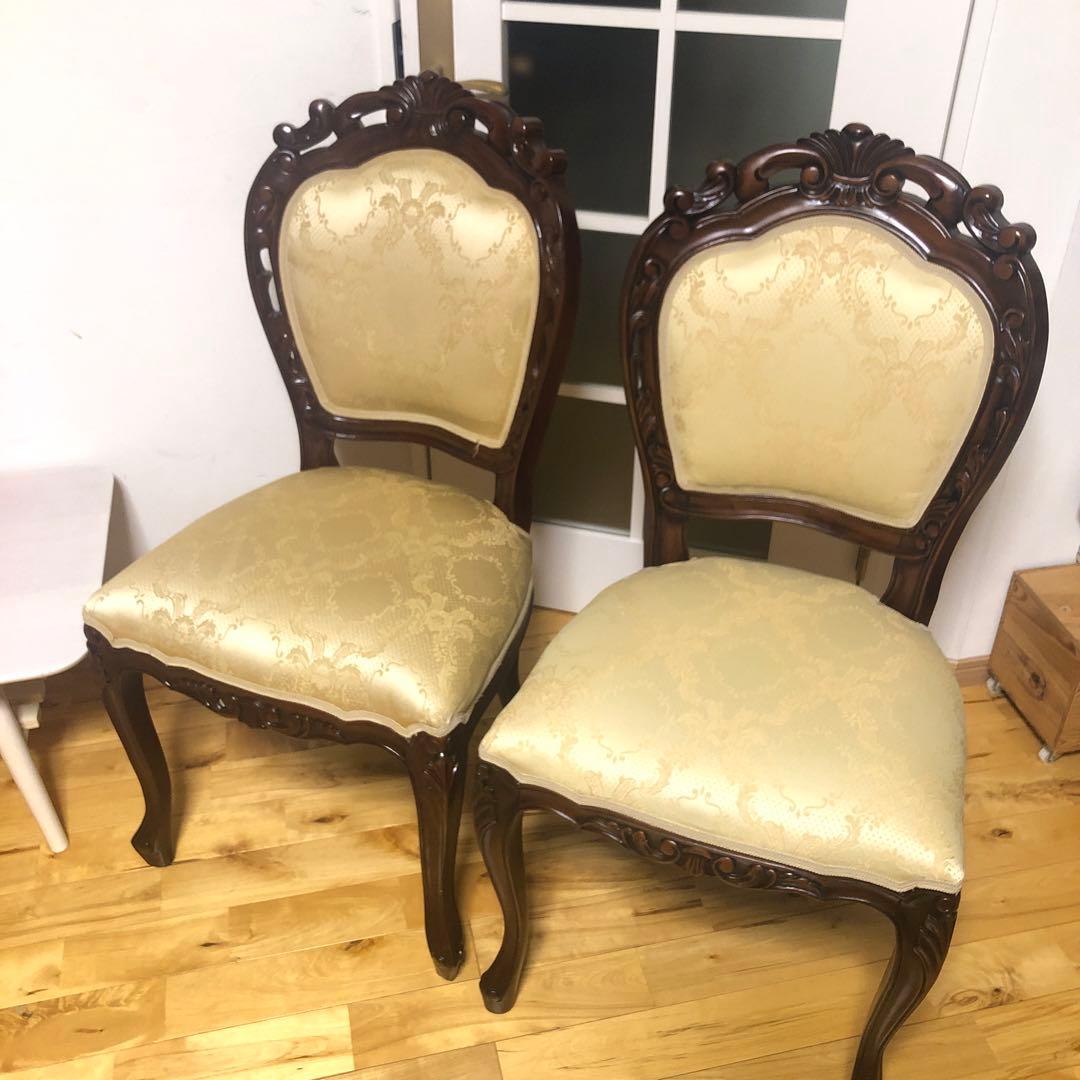 アンティーク　クラシック木製チェア　2脚セット