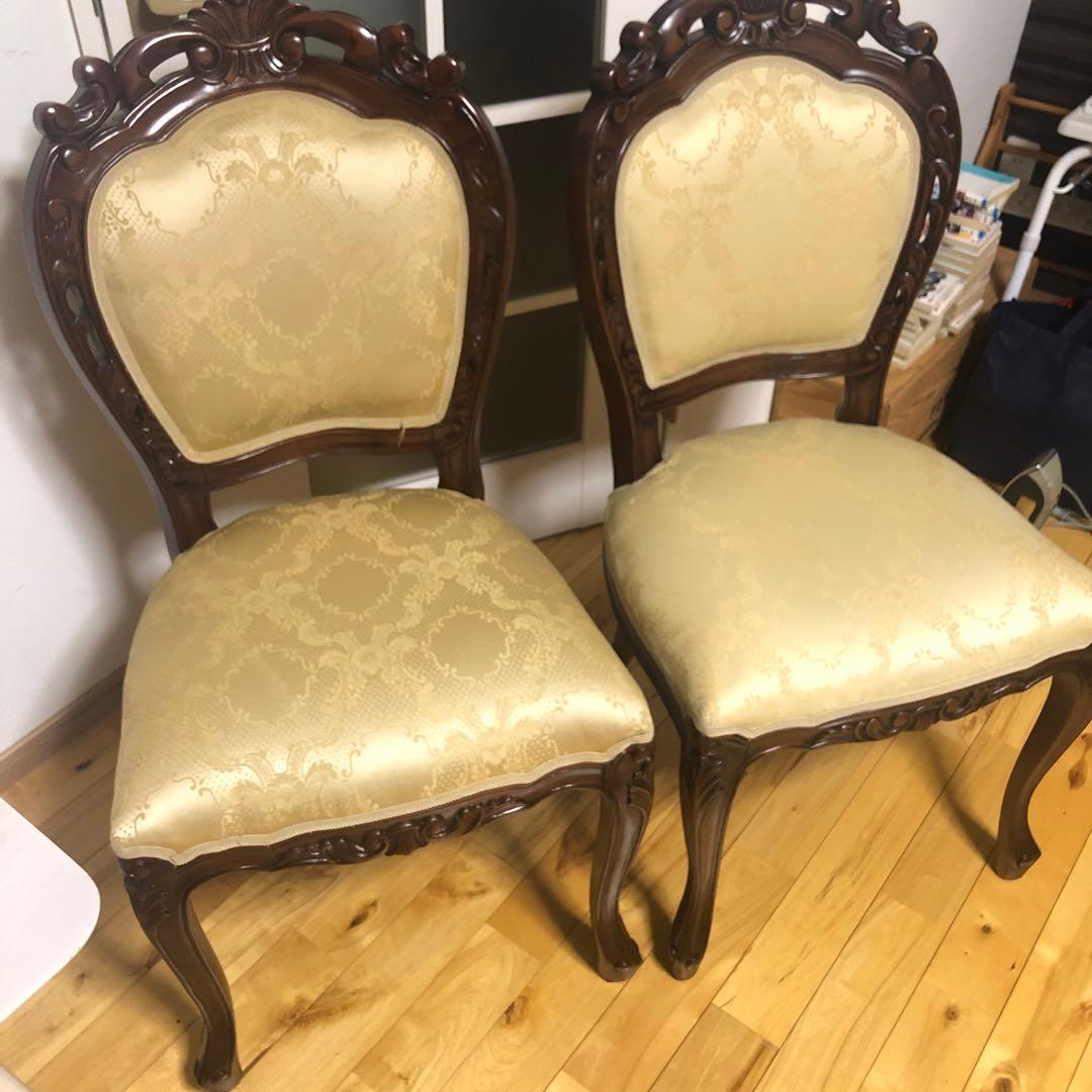 アンティーク　クラシック木製チェア　2脚セット