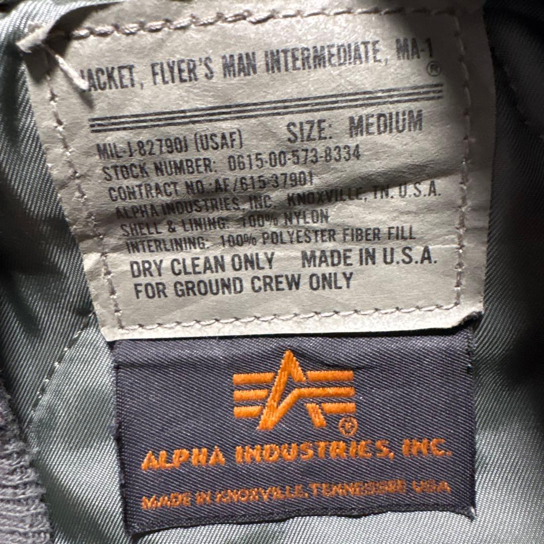 90s alpha ma-1 flight jacket USA製　短丈　M