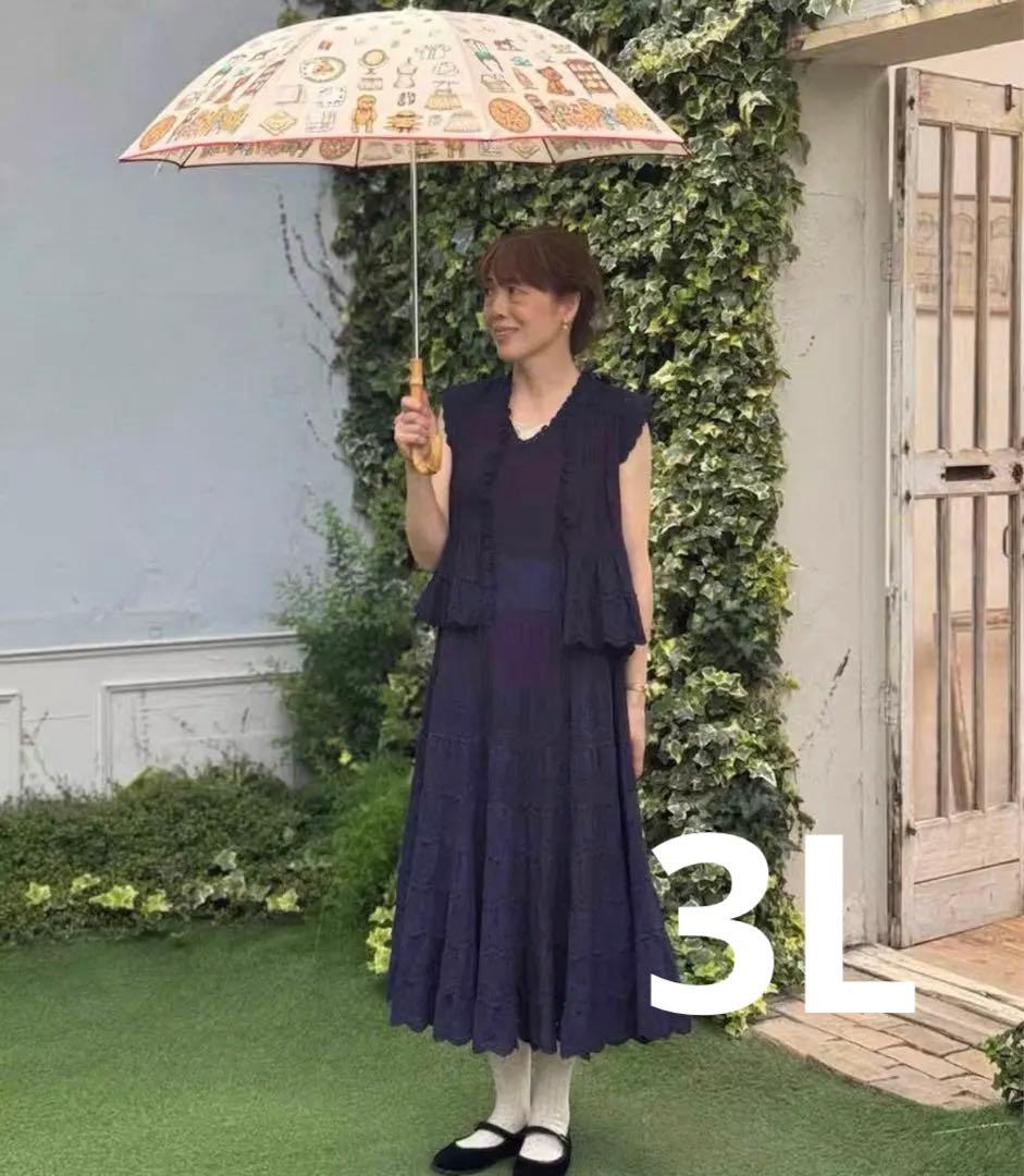 新品yukiemo Teddyレースワンピース3Lネイビー　ユキエモン