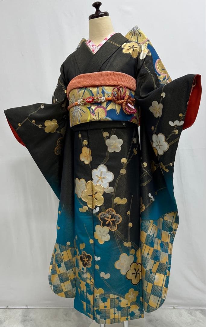 豪華金彩　振り袖　フルセット　別誂長襦袢付　成人式　刺繍入り　金通し 606