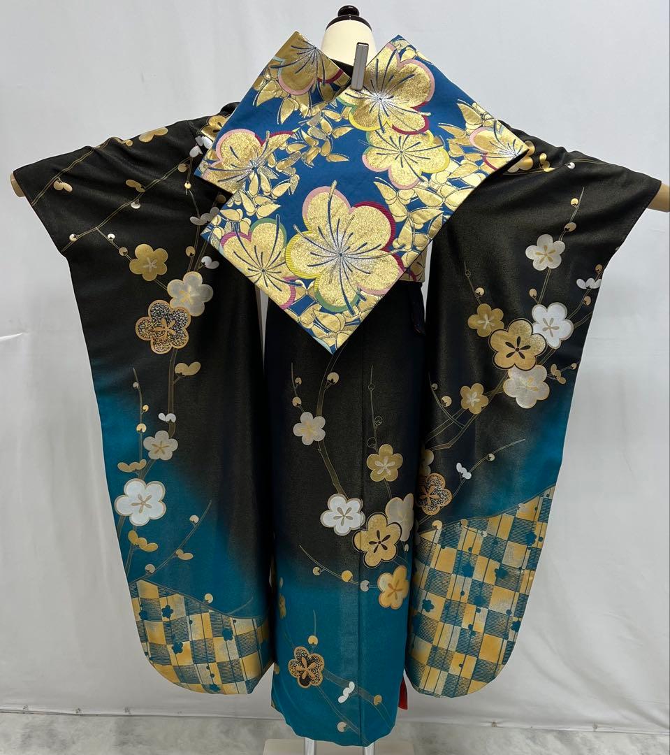 豪華金彩　振り袖　フルセット　別誂長襦袢付　成人式　刺繍入り　金通し 606