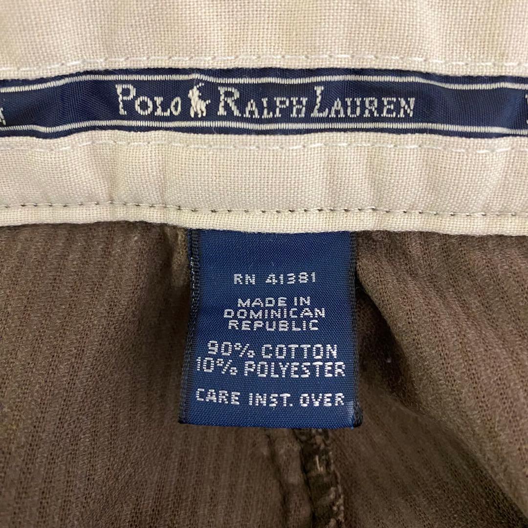 ポロバイラルフローレン 太畝コーデュロイパンツ ブラウン 34×32 古着