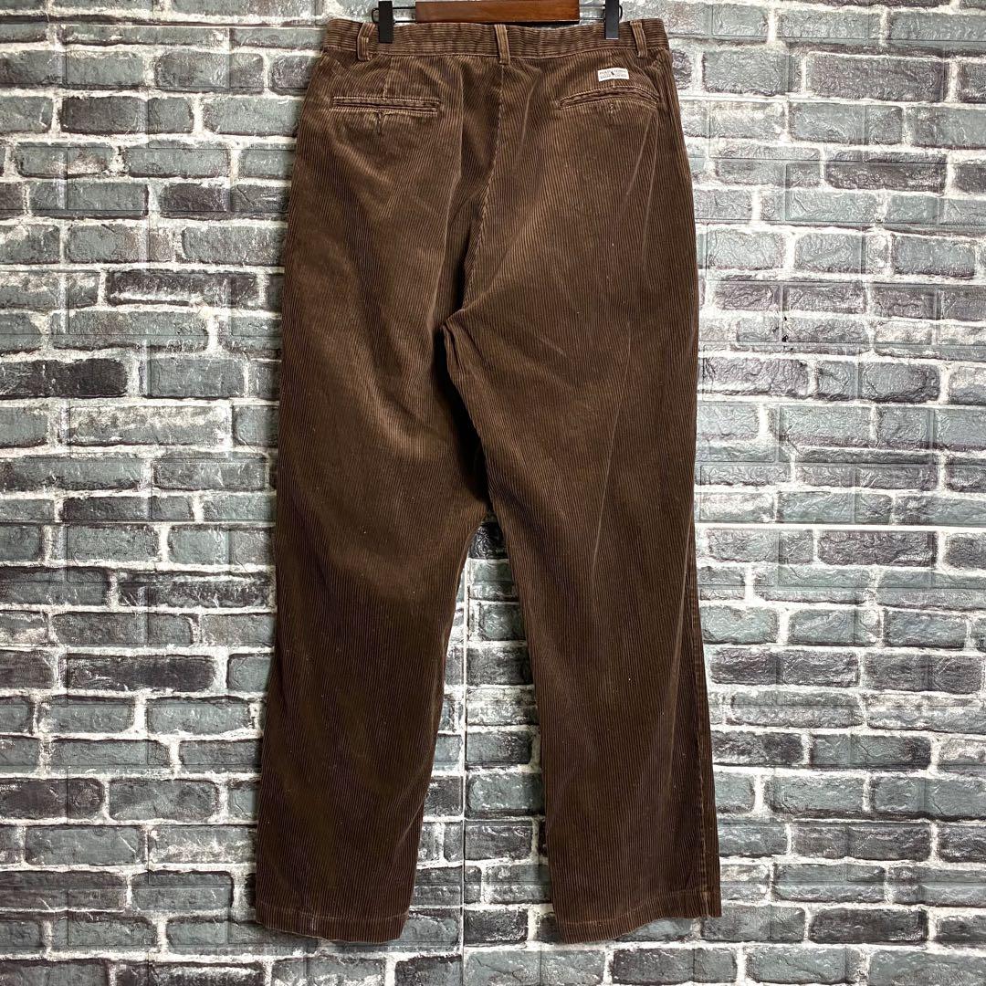 ポロバイラルフローレン 太畝コーデュロイパンツ ブラウン 34×32 古着