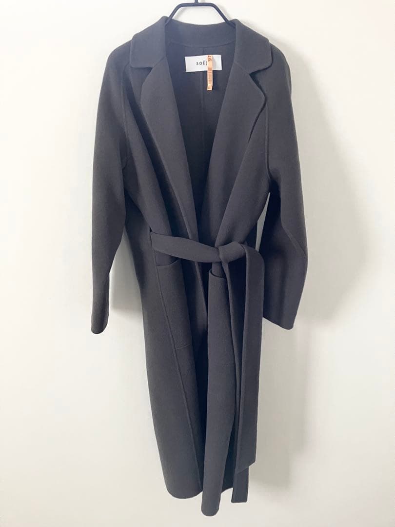 SOÉJU ソージュ ウールリバーローブコート ベルト チャコールグレー S