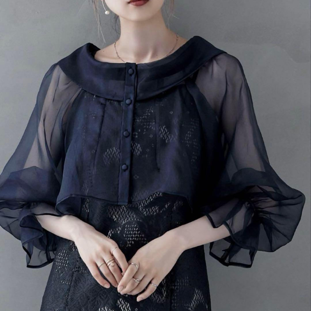 【美品】etoll. シアーブラウス&マーメイドキャミソールパーティードレス