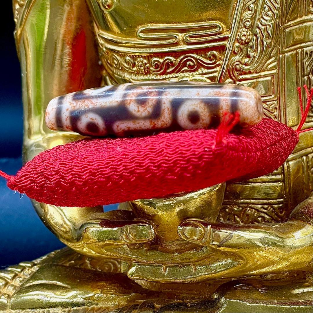 h*a様 ◆年代物◆ 九眼天珠 730 朱砂 ジービーズ 西蔵天珠 お守り 53