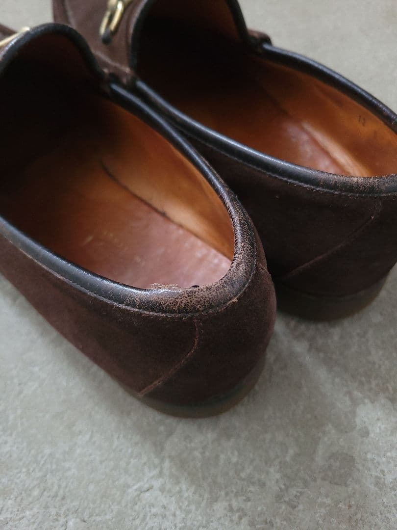 OLD GUCCI グッチ ホースビット スウェード モカシン シューズ