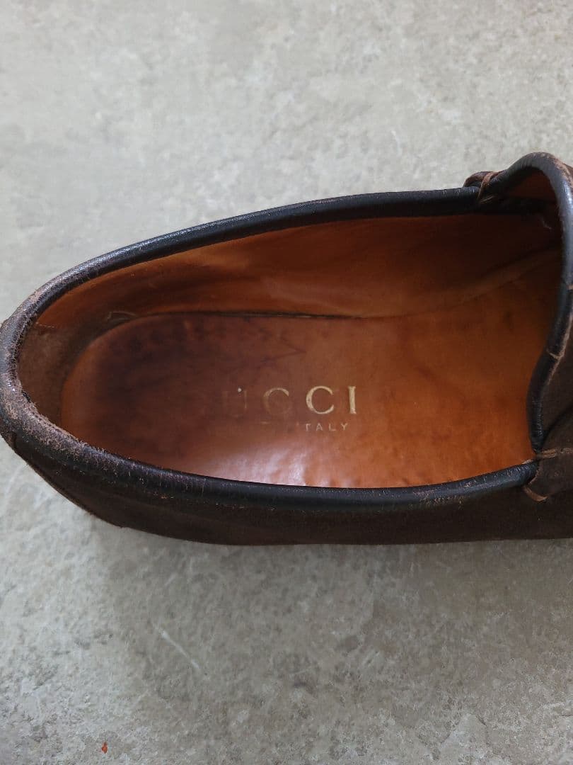 OLD GUCCI グッチ ホースビット スウェード モカシン シューズ
