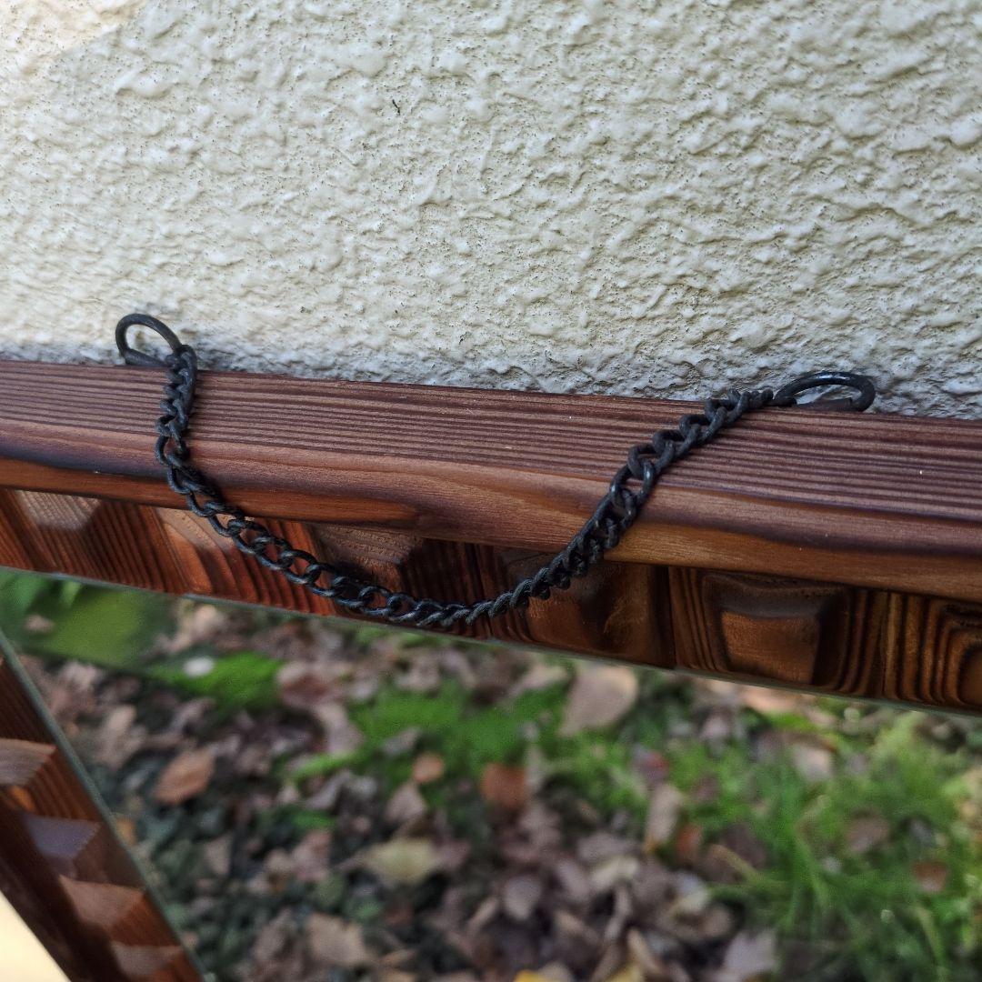 木製　壁掛け鏡　ビンテージ