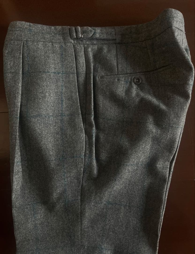 INCOTEX グレー チェック柄 スラックス