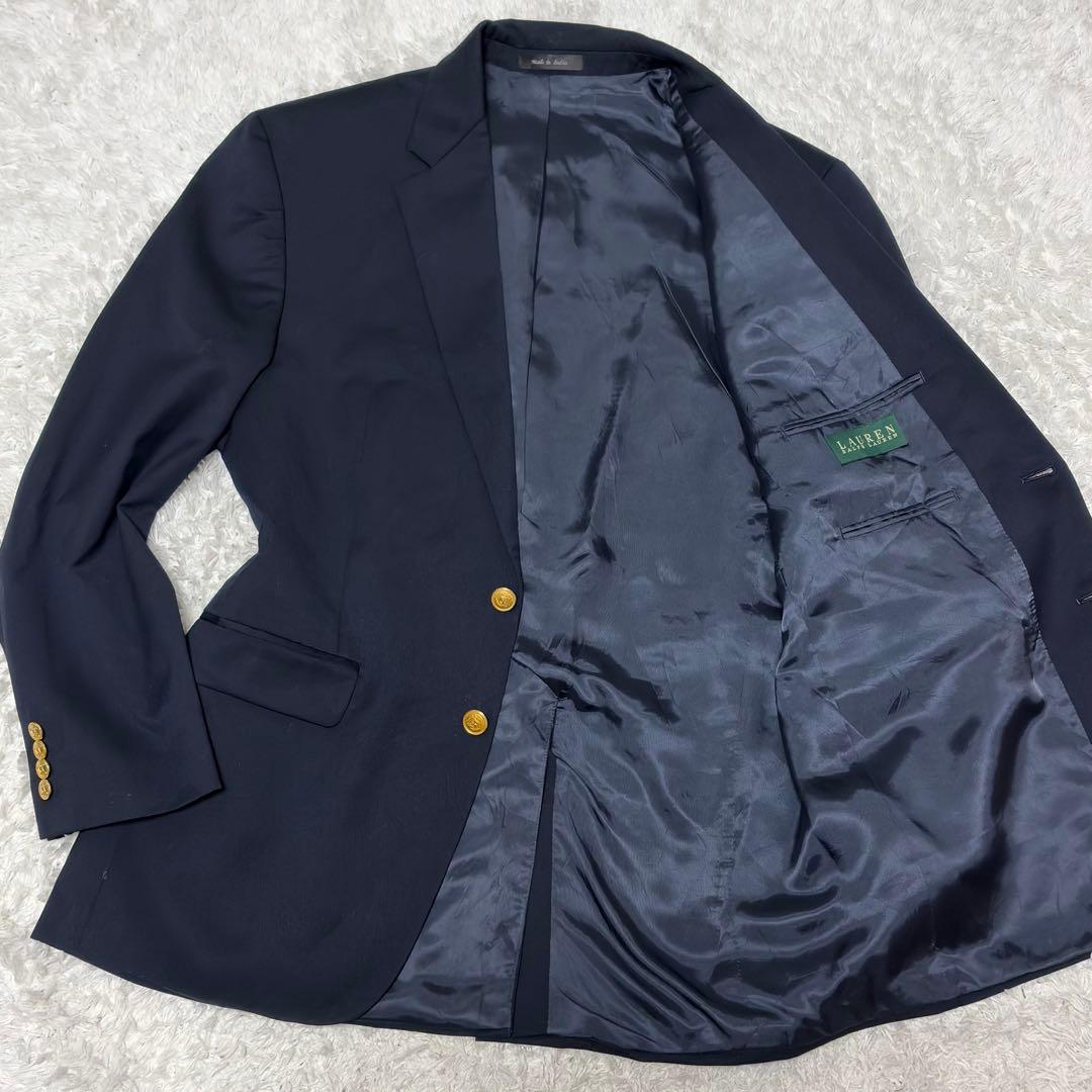 極美品✨ローレンラルフローレン✨XL 大きいサイズ 紺ブレザー 金ボタン