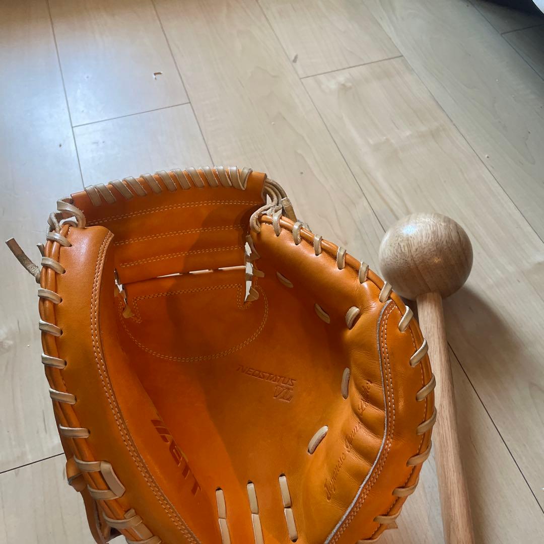 ZETT 軟式グローブ BRB31212 オレンジ　グラブ叩き付き