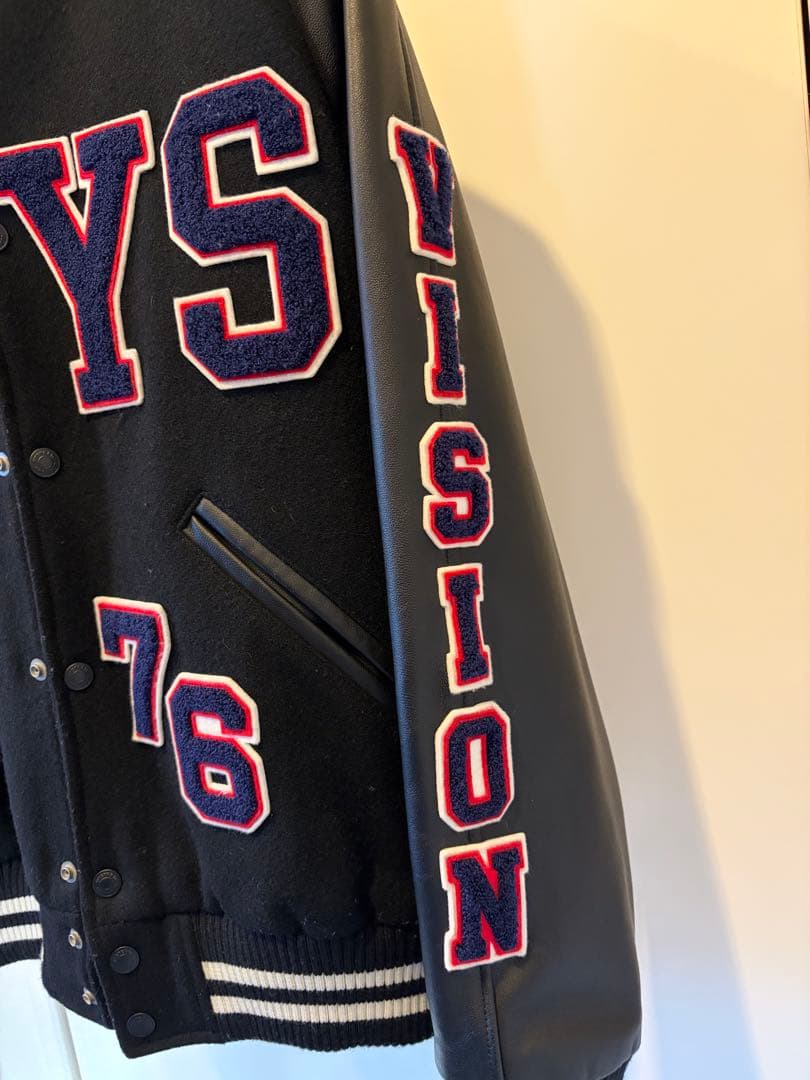 【美品】ヒステリックグラマー hys アップリケスタジャン メンズS 黒白